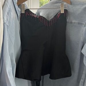 Handmade Coset Beaded Fringe W 26” ptp 28”